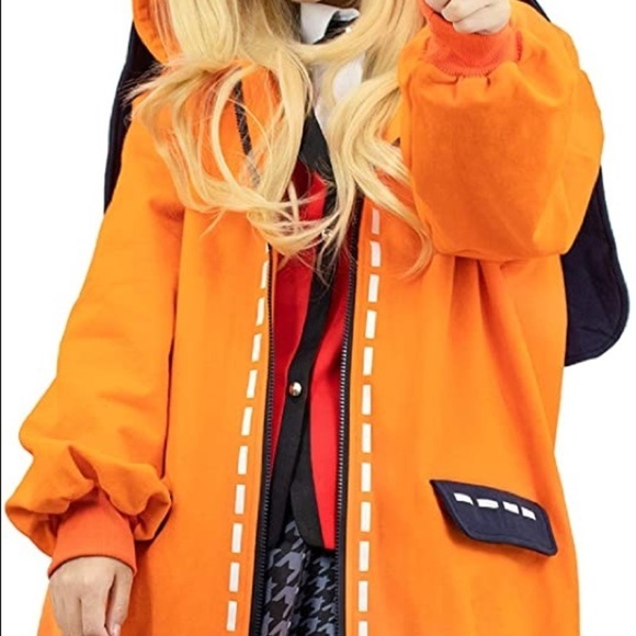 KAKEGURUI NETFLIX ANIME: ORANGE BUNNY COSPLAY COAT WITH EARS - Picture 10 of 16